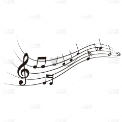 常规内容-图标系列黑色矢量音符五线谱元素