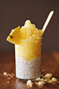 Pineapple Flurry + Coconut Chia Seed Pudding | Honestly Yum