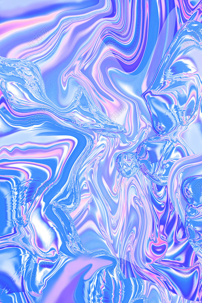 蓝色紫色粉色白色主题简约抽象酸性海报酸性...