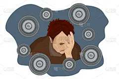 绘画插图,男人,成年的,沮丧,州,商务,健康保健,背景分离,药,仅男人