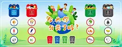 垃圾分类  - 源文件下载【酷图网】垃圾分类,图标,装饰,幼儿,展板,海报,环保