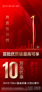 商铺开盘优惠红金海报-志设网-zs9.com