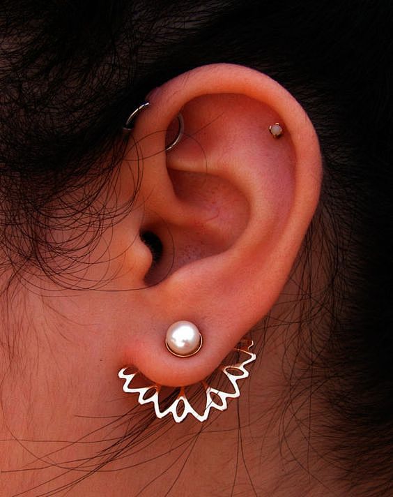 Ear jacket Pearl gol...