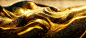 Photo spectacular glistening gold solid liquid waves abstract digital 3d illustration