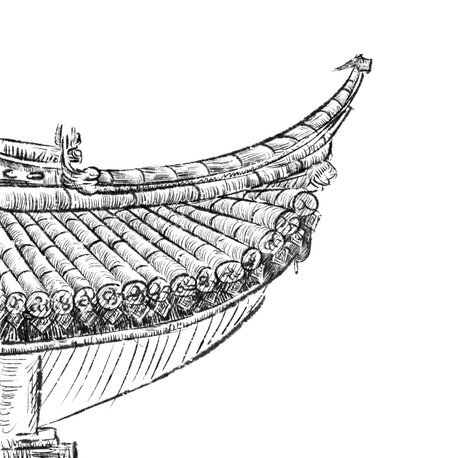中国风古风古典屋檐木头房顶透明免抠PNG图案 PS设计素材元素 (83)-花瓣网