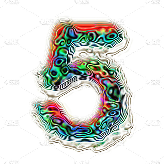 绘画插图,抽象,数字,数字5,多色的,分离着色,纹理,字母,无人,符号