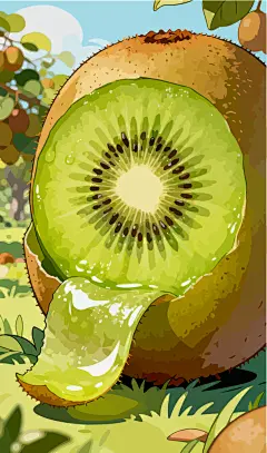 新鲜水果猕猴桃插画