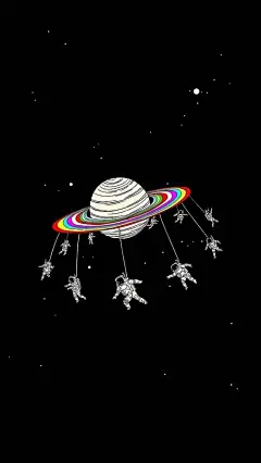 动漫 宇宙 黑夜 平铺 简洁 手绘 壁纸 背景 个人喜欢哦