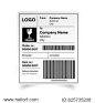 Shipping label barcode template vector