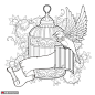 线条白描人物花卉欧式花纹团花纹样图案素材23 图案设计 欧式花纹