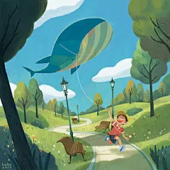 #插画狂想# 早，一组童心与自然。 插画师 Bao Luu 作品。 ​