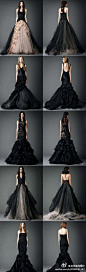 Vera Wang ,黑色系婚纱。大爱~~



