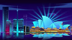 【可下载】城市夜景炫彩科技风格的AI商业插画背景设计源文件模板素材