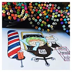 #手绘是一种信仰# 马克笔原创人物和情节，都是身边的朋友形象刻画 ｜作者@不再见的大朔 ​​​​