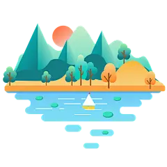 手绘国潮插画湿地