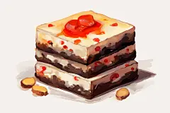 美味阿胶补品阿胶糕美食插画