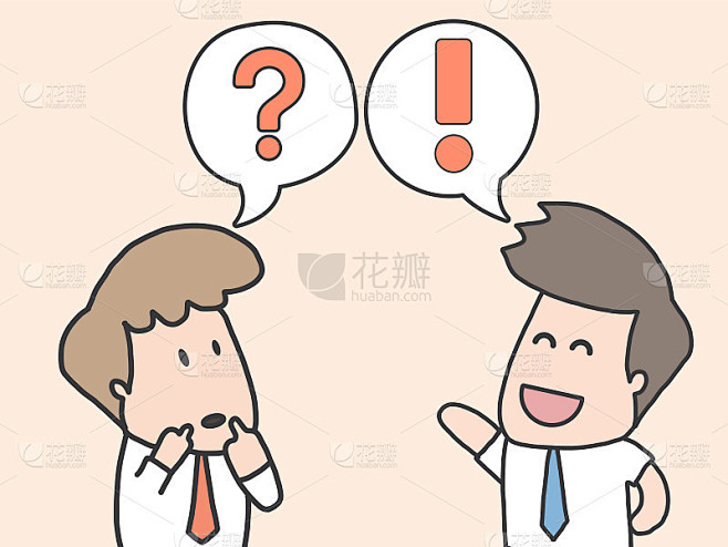 解决问题的概念-人的思维-用问号和感叹号图标-创造性的想法。手绘风格矢量设计插图。