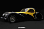 1937布加迪（Bugatti） Type 57S Atalante Coupe ，穿越经典的配色和外观。