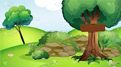 公园,木制,景象,标志,背景,环境,模板,草,鹅卵石,植物