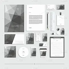 抽象的几何公司标识。文具。创意设计。