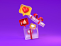 3D Gift box social media