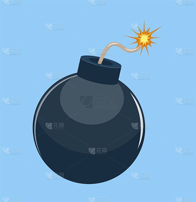 卡通炸弹准备爆炸。