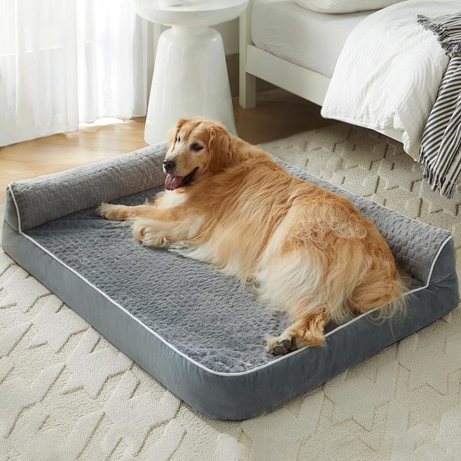 Amazon.com: LNSSFFER 狗床 大号狗 矫形狗床 适用于大型犬 带防水衬里和防滑底部 防水狗沙发床 带可拆卸可洗罩子 蛋箱泡沫 ...