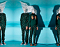 Photographer Philippe Jarrigeon captured this surrealist editorial, featuring pieces from the collaboration between Opening Ceremony with the Artists’ Rights Society. Reproductions of René Magritte‘s most iconic Surrealist paintings are printed on sweater