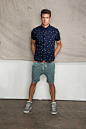 Summer style button down short sleeve carrot shorts