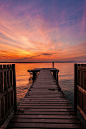 日落在加尔达湖，意大利