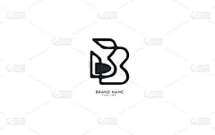 字母B标志和BB标志设计，矢量，字母组合，图标，模板，高级商业字体。