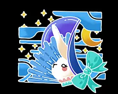 治愈系兔子贴纸插画