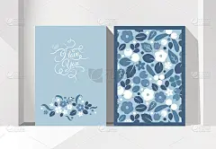 矢量扁花和浆果背景，创意色彩图案。