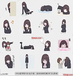 line贴图表情包Menhera-chan动画2 |Menhera-chan.Animation 2 看着我，请使用很多，|Look at me! Please use a lot.@飞天胖虎