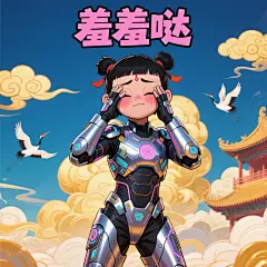 生成哪吒表情包 - 豆包