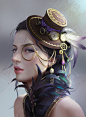 steampunk girl, wang xiao : A beautiful steampunk girl. I love the Materials of the Age of Steam.