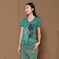 JNBY江南布衣夏季新款抽象动感女士圆领短袖T恤女5C16044 原创 设计 2013