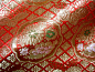 日本进口 和风布料 西阵织 金襕织物 织锦缎 六釜鏡花丸（赤）-淘宝网