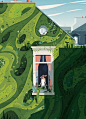 Creation of a cover illustration about green cities for the summer issue of ParisWorldwide magazine. July 2016.