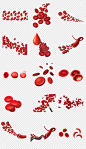 卡通手绘人体结构红色细胞血管红细胞png