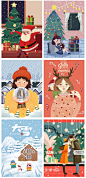 2019新年快乐圣诞节平安夜圣诞树老人插画宣传海报PSD素材 H1276-淘宝网
