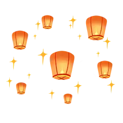 孔明灯元素素材设计