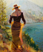 Lady of the Lake Artwork -- Original Oil Painting traditional-paintings