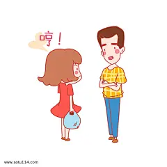 七夕情侣哼表情包插画