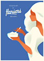 modern, vintage, poster, car, mads berg, illustration, sport, product, elegant, advertising, simple, negative space, block, colour, texture, air brush, imagery, graphic, layers, vectors, shapes, art deco, monaco, hansens, yoghurt, white, blue