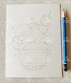 战战的水彩课超话
战战喊你们来画颜色，你们发挥想象力画自己的颜色，然后在评论区打卡，一周后我会上传我的上色图。 看看我们有多少种不同的【荷叶奶茶冰淇淋】
ps：同款起稿工具我放在评论。 2加拿大·多伦多 ​​​​ _插画素材_T2020312 #率叶插件，让花瓣网更好用_http://ly.jiuxihuan.net/?yqr=15197287#