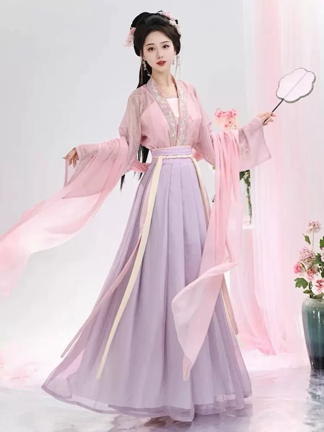 知否原创汉服女2024春季新款晋制对襟上衣齐腰襦裙全套日常款仙气-淘宝网-花瓣网