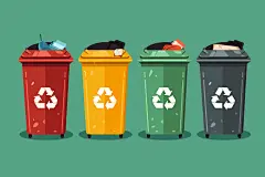 垃圾分类环境其他垃圾垃圾桶图片插画
