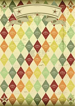 复古菱形图案海报