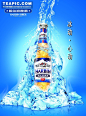 哈尔滨啤酒海报#哈尔滨##啤酒##酒类##酒瓶##冰块##动感##冰动##心动##宣传##海报##易拉宝##展架#